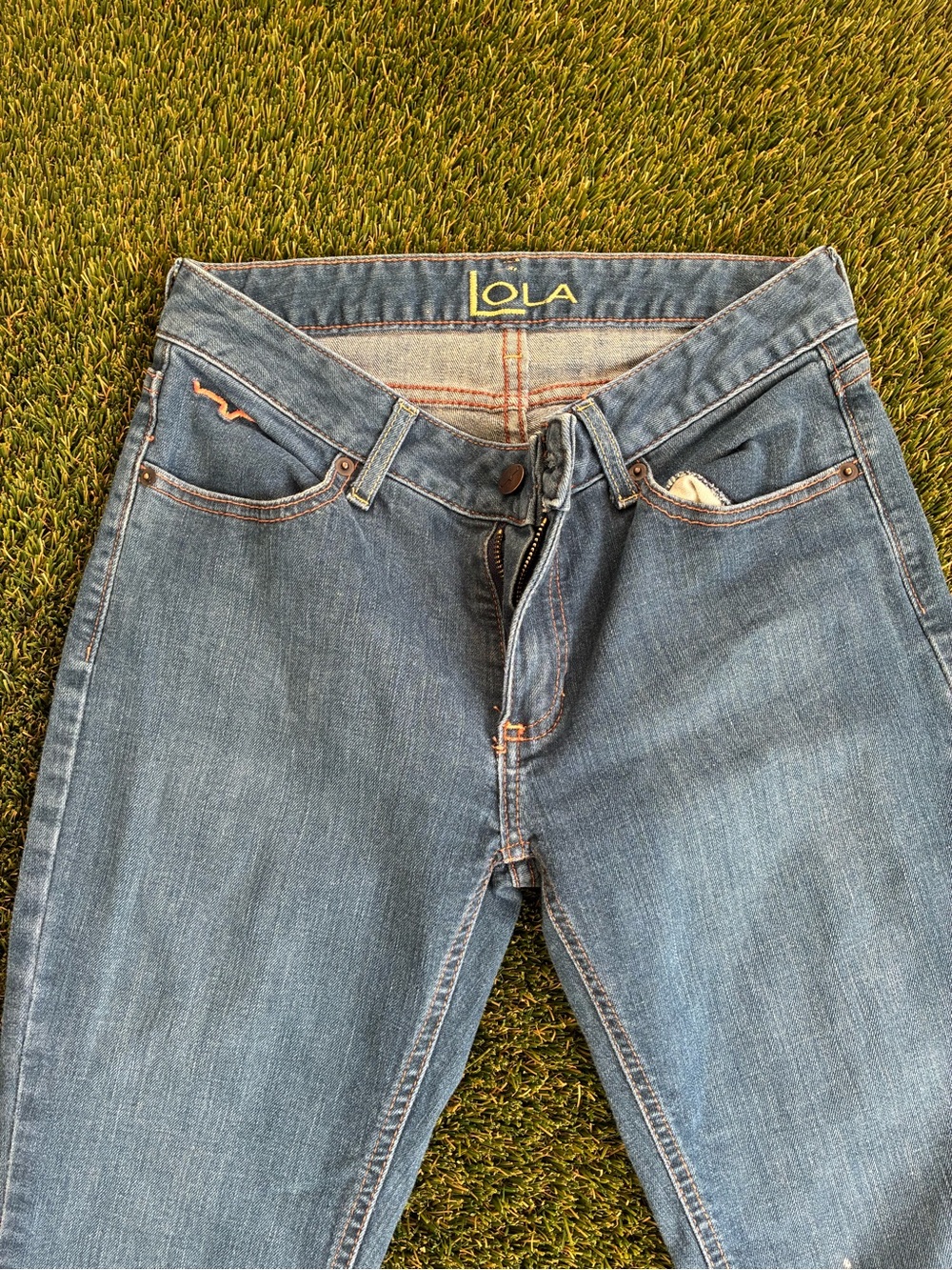 lola Women’s Light Blue Flared Jeans with Frayed Hem - Picture 3 of 7